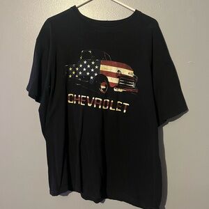 Vintage black American flag Chevrolet tshirt